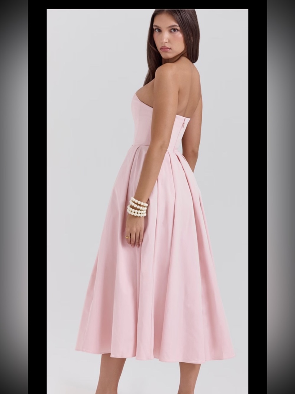 house Of CB CONTESSAParisian PinkStraplessCorset Midi Dress,Sz M,new Without Tag - Picture 4 of 12